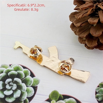 Broșă pentru guler - aliaj de zinc, stil desen animat, unisex, design geometric, finisaj cu picuri de ulei, personalizabil