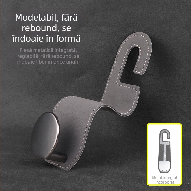 Cârlig ascuns pentru spatele scaunului auto – decor interior din țesătură și depozitare, C.bliss, stil lux ușor