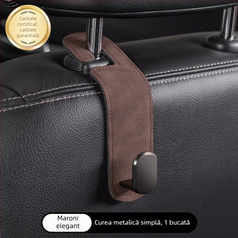 Cârlig ascuns pentru spatele scaunului auto – decor interior din țesătură și depozitare, C.bliss, stil lux ușor