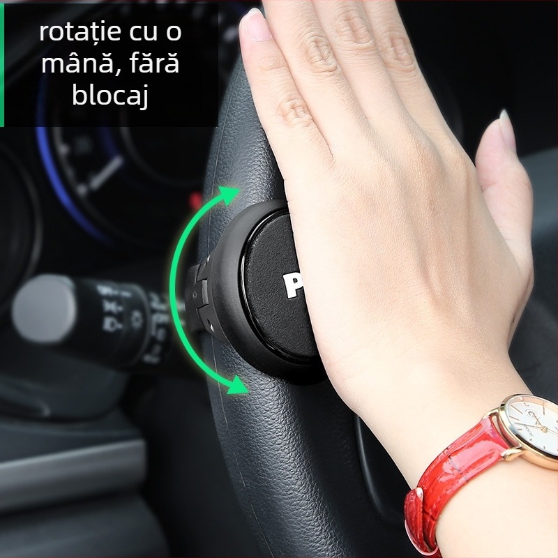 Husă de volan cu booster ball – sistem auxiliar de direcție, potrivire universală, plastic, brand PDX, fără logo, fără personalizare
