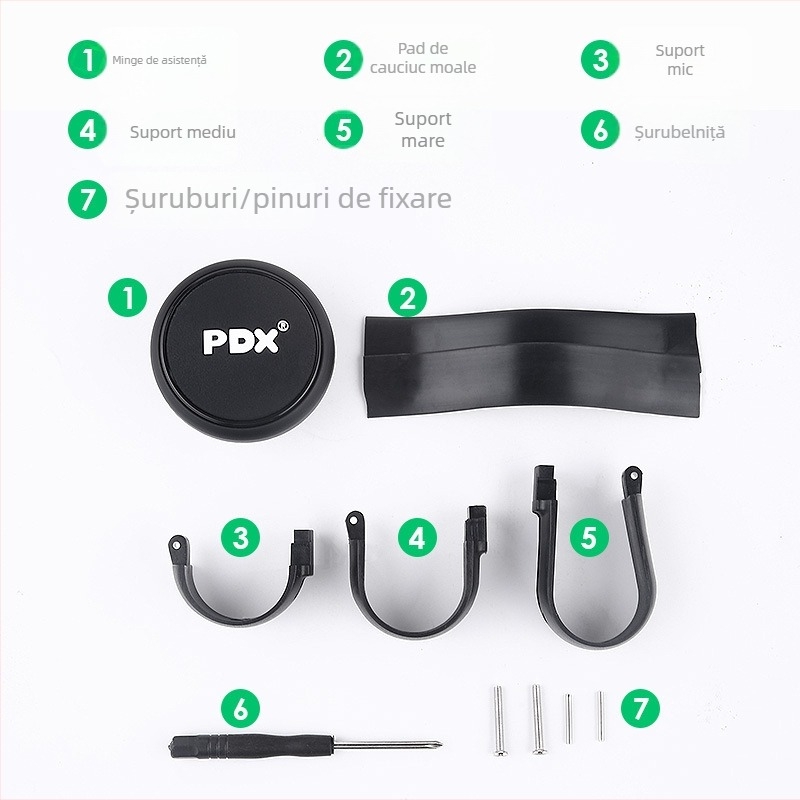 Husă de volan cu booster ball – sistem auxiliar de direcție, potrivire universală, plastic, brand PDX, fără logo, fără personalizare