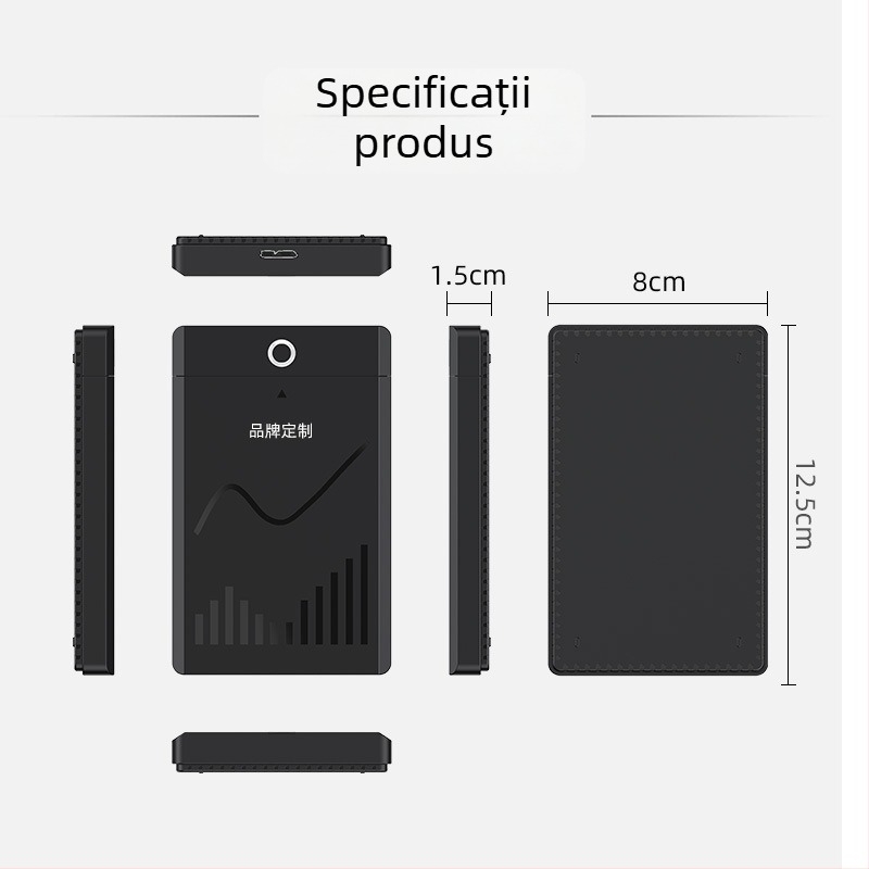 Carcasă externă SATA pentru hard disk – design fără unelte, USB 3.0/3.1/2.0, Type-C 3.1, ABS, max 6TB