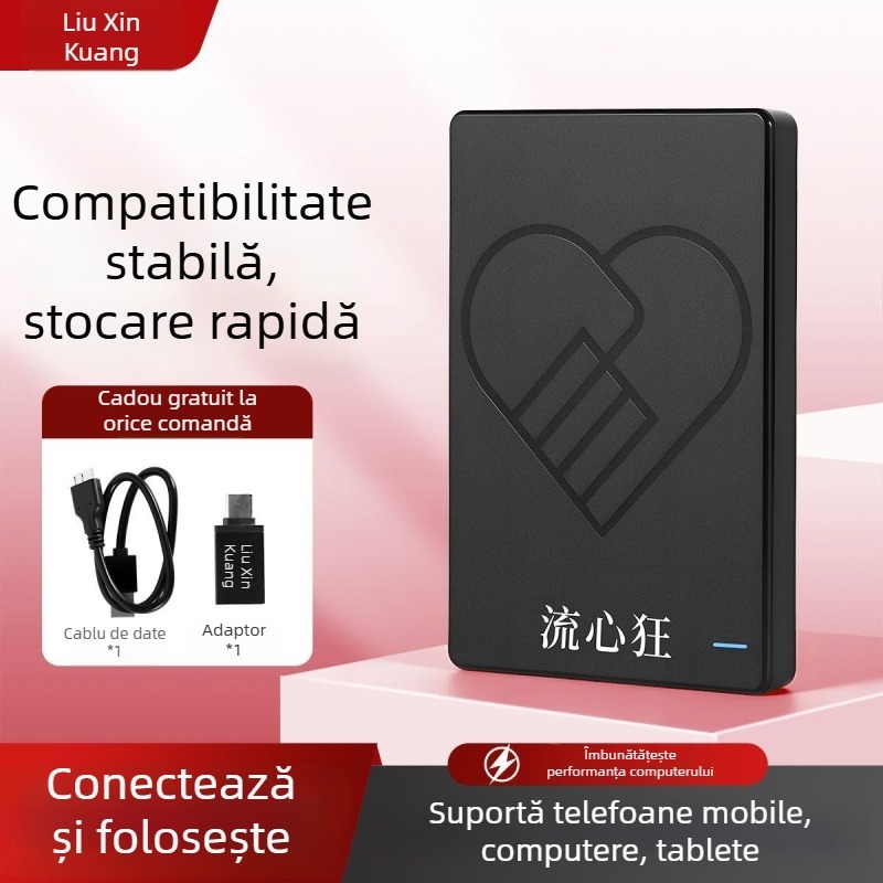 Hard disk extern USB 3.0 portabil, 1TB/750GB, compatibil cu PC, TV și PS4