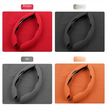 Husă de volan din piele întoarsă, antiderapant, model Aurora 45 Star Pulse, compatibil cu Land Rover Defender și Discovery Sport