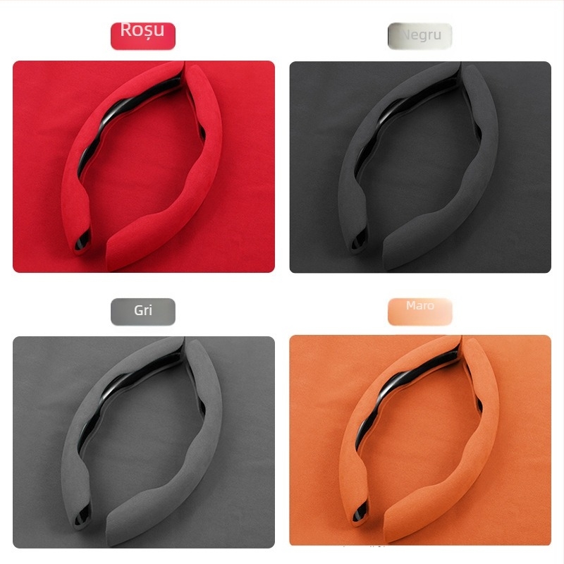 Husă de volan din piele întoarsă, antiderapant, model Aurora 45 Star Pulse, compatibil cu Land Rover Defender și Discovery Sport