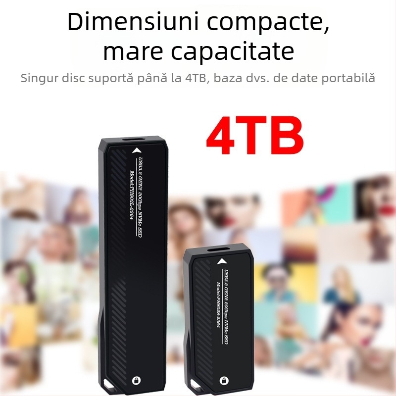 Carcasă externă M.2 NVMe USB-C cu cablu inclus, până la 4TB, 20Gbps, model PH802-2364 (OEM)