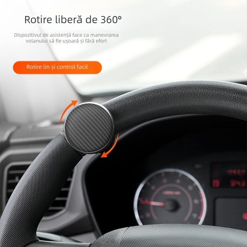 Bilă de amplificare a volanului pentru mașini cu rulment metalic | carcasa ABS; capac din silicon; greutate 71 g; operare cu o mână; potrivit pentru autovehicule; fără logo