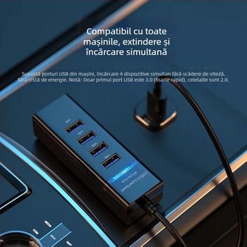 Adaptor USB 3.0 1 la 4, hub alimentat prin USB, pentru imprimantă și PC
