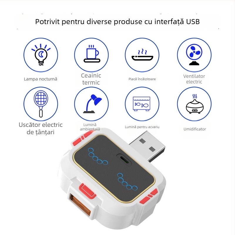 Convertor vocal inteligent USB cu hub și cablu de extindere – control vocal, splitter cu o singură ieșire, fără alimentare externă