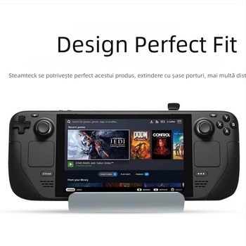 Stație docking Steam Deck — hub USB-C cu HDMI 4K, Ethernet Gigabit, alimentare externă, hub cu 6 porturi