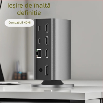 Stație de docking verticală 12-în-1, USB-C, USB 3.2 10Gbps, 4K/8K, alimentare externă, cablu 0,15 m