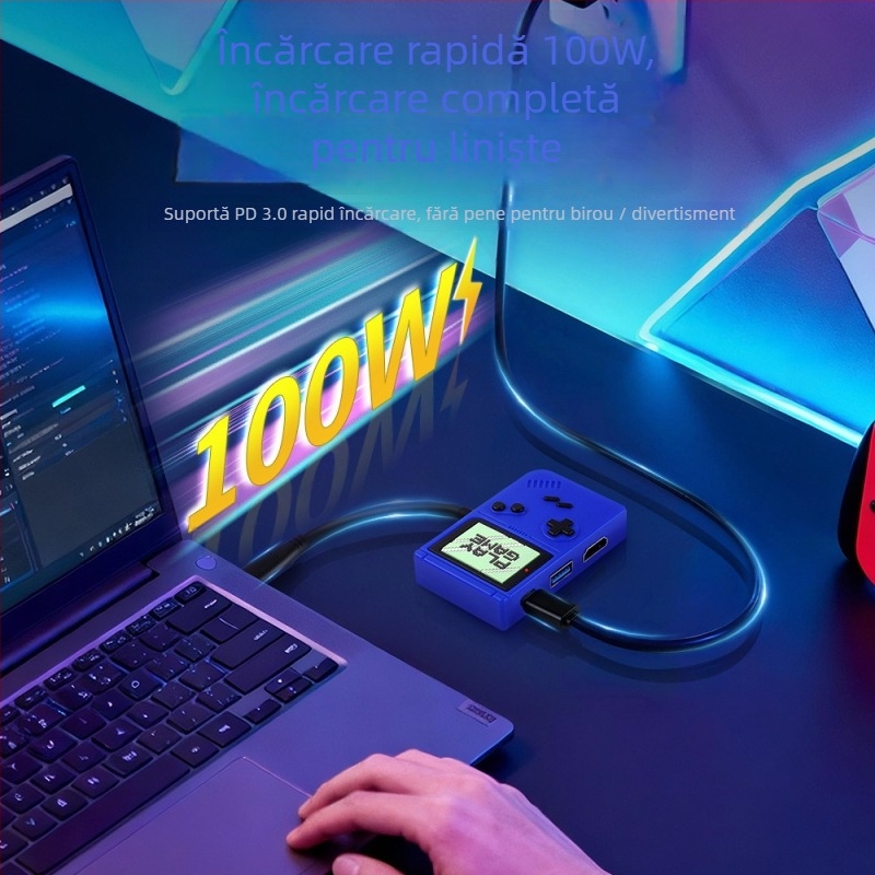 Stație docking HDMI cu hub USB 3.0 (Type-C) – 3 porturi, 5 Gbps, alimentată prin USB