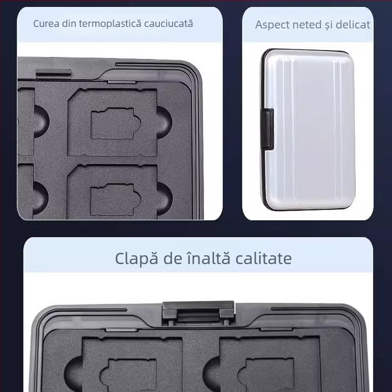 Cutie metalică din aluminiu pentru carduri de memorie SD/TF, model memory card package, stoc disponibil, mostre personalizate