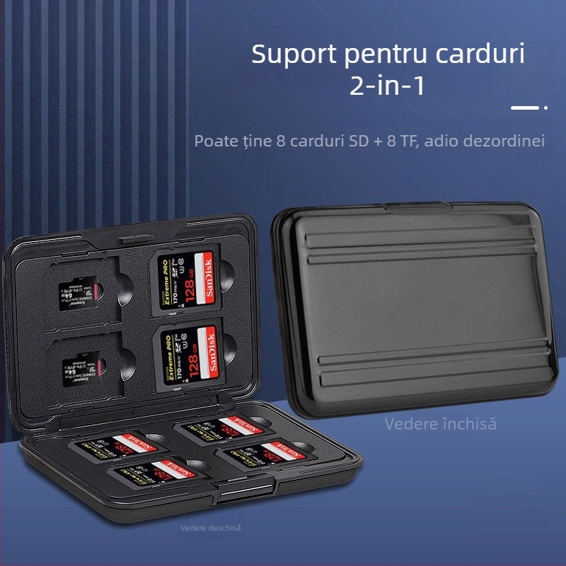 Cutie metalică din aluminiu pentru carduri de memorie SD/TF, model memory card package, stoc disponibil, mostre personalizate