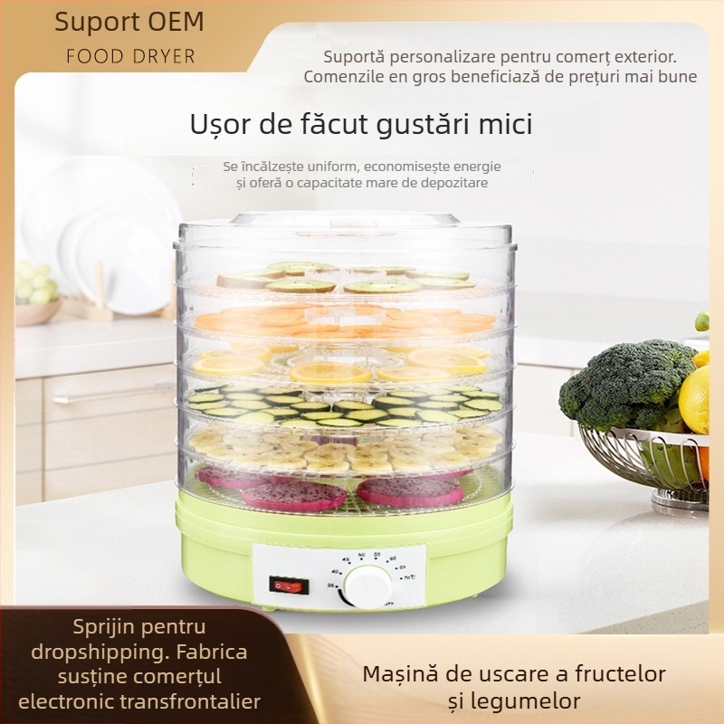 Dehidrator de alimente SX770B, 220V, 350W, 50Hz – pentru fructe, ceai, legume și gustări pentru animale de companie