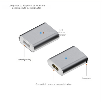Adaptor Leifen charging head, conector magnetic de 3 pini pentru încărcare