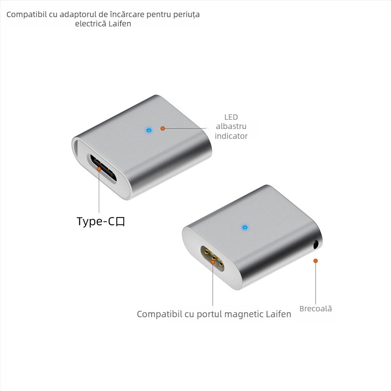 Adaptor Leifen charging head, conector magnetic de 3 pini pentru încărcare