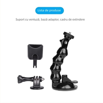 Suport auto pentru cameră DJI PTZ cu ventuză pentru fixare pe geam – plastic, universal