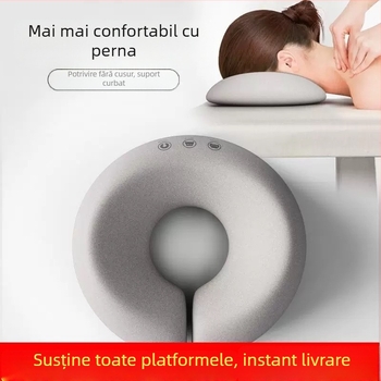 Perne U în formă pentru salon de înfrumusețare, cu spumă memory, husă Crystal Velvet, ușoară sub 0,5 kg, potrivită pentru copii și adulți