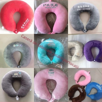 Pernă pentru gât în formă U pentru călătorii cu mașina și somn – stil modern minimalist, umplutură PP bumbac, țesătură din fibre chimice