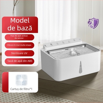 Dispenser inteligent pentru apă pentru animale de companie cu filtrare în circuit – silențios, senzor fără fir, încălzire la temperatură constantă, motor DC, 220V, protecție la supraincălzire, sub 1000W