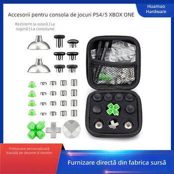 Joystick de jocuri pentru PS4/PS5, Xbox One și Switch cu butoane din metal, oțel inoxidabil, tehnologie MIM
