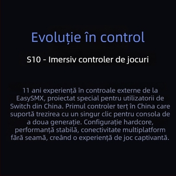 Controler de joc S10 cu funcție Wake-Up printr-un singur click (Model: S10; Conectivitate: Bluetooth/cablu; Compatibilitate: PC/Switch/Android/Apple; Material: ABS; Funcție: Wake-Up printr-un singur click)