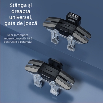 Declanșator pentru jocuri mobile JS65 cu foc pulsativ automat, interfață USB-C, ABS+chip, 60 g