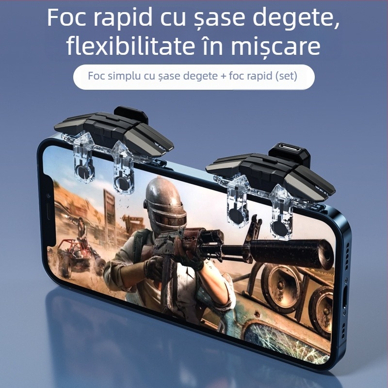 Declanșator pentru jocuri mobile JS65 cu foc pulsativ automat, interfață USB-C, ABS+chip, 60 g