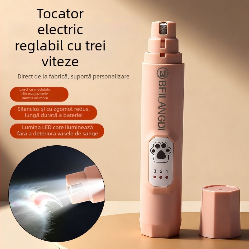 BEILANGDI polizor electric pentru unghii la animalele de companie – ABS, pentru pisici și câini