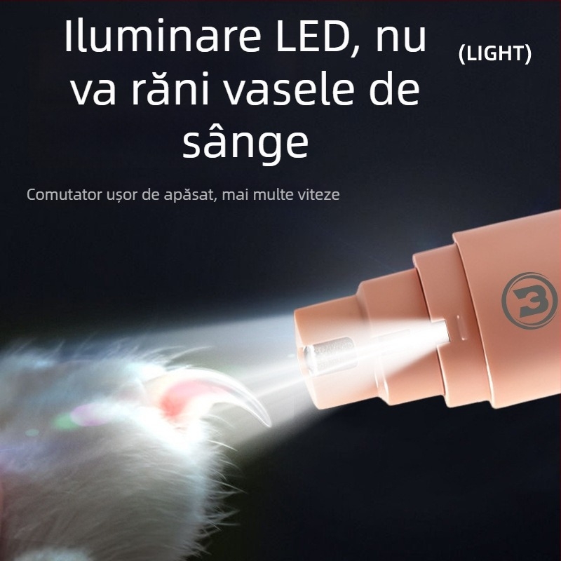 BEILANGDI polizor electric pentru unghii la animalele de companie – ABS, pentru pisici și câini