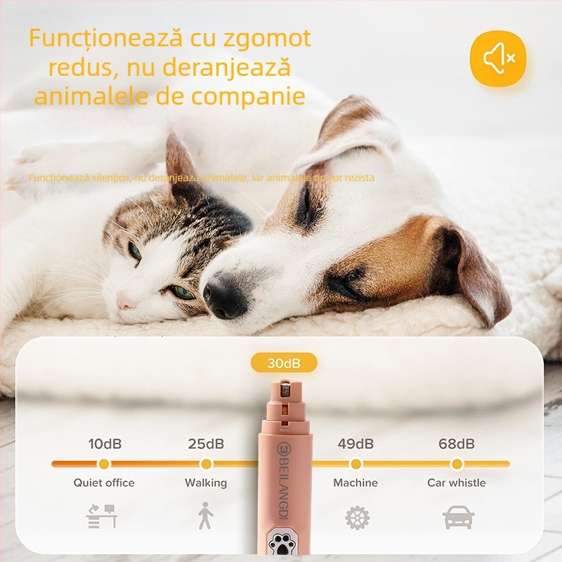 BEILANGDI polizor electric pentru unghii la animalele de companie – ABS, pentru pisici și câini