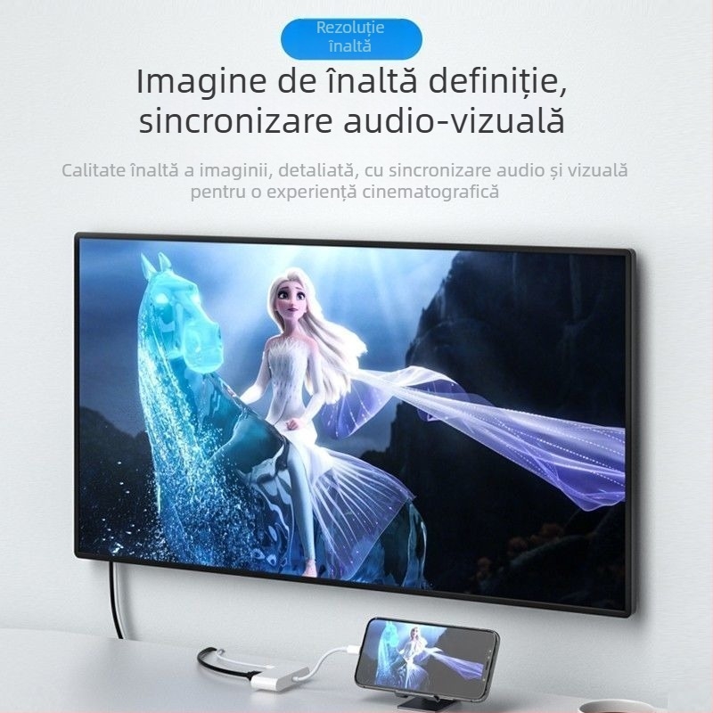 Adaptor Lightning la HDTV pentru iPhone și iPad • Interfață Lightning • Lungime cablu 0.15 m • Cupru OFC • Acoperire nichelată