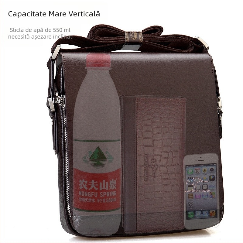 Geantă de umăr pentru bărbați | Piele PU, căptușeală poliester, culoare uni, Primăvara 2025, Design fără gen, Pentru călătorii de afaceri