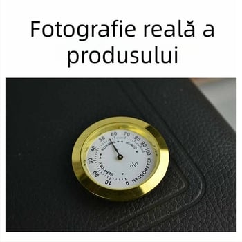 Termometru-higrometru mini încorporat, montat pe vehicul, pentru cutii de trabucuri, instrumente muzicale și bagaje (±1°C, ±5% RH, rezoluție 1°)