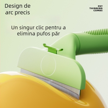 Perie de îngrijire pentru animale de companie pentru descurcarea părului și îndepărtarea părului liber - ABS / oțel inoxidabil, Seven oh