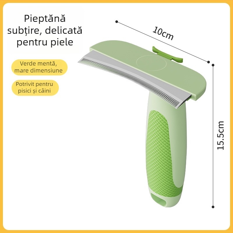 Perie de îngrijire pentru animale de companie pentru descurcarea părului și îndepărtarea părului liber - ABS / oțel inoxidabil, Seven oh