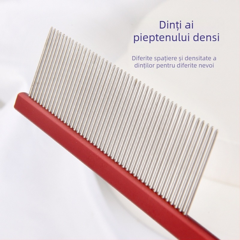 Pieptene de demarcație pentru animale de companie, cu ace din oțel inoxidabil, pentru pisici și câini, vârfuri ascuțite, etichetă privată disponibilă