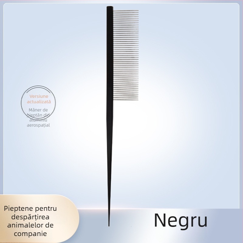 Pieptene de demarcație pentru animale de companie, cu ace din oțel inoxidabil, pentru pisici și câini, vârfuri ascuțite, etichetă privată disponibilă