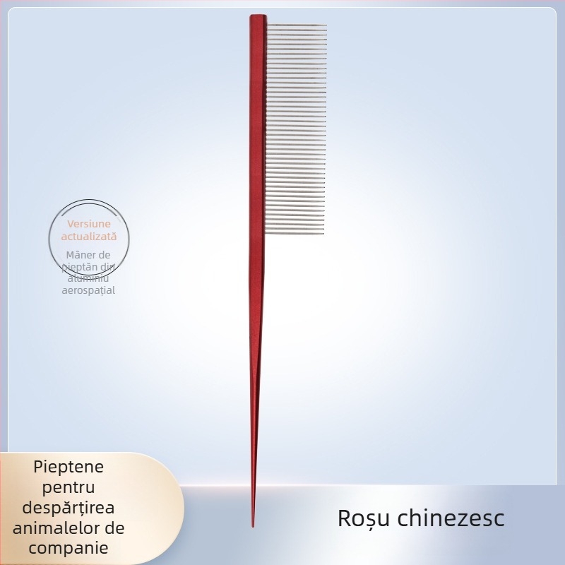 Pieptene de demarcație pentru animale de companie, cu ace din oțel inoxidabil, pentru pisici și câini, vârfuri ascuțite, etichetă privată disponibilă