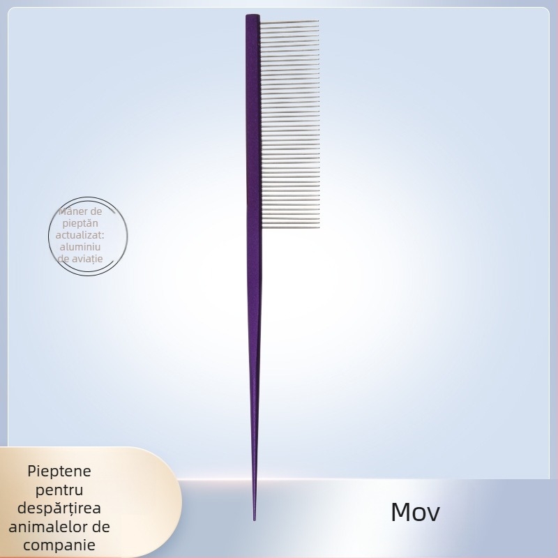 Pieptene de demarcație pentru animale de companie, cu ace din oțel inoxidabil, pentru pisici și câini, vârfuri ascuțite, etichetă privată disponibilă