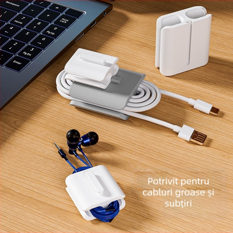 Organizator de cabluri pentru birou – Stil Japonez, Material TPE, Depozitare pe birou (vara 2024)