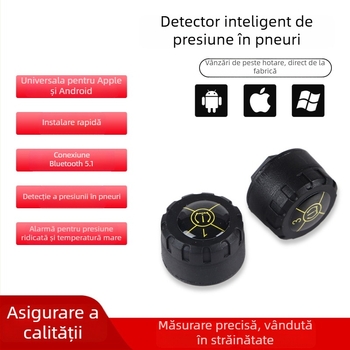 TAJC TPMS cu aplicație Bluetooth, sistem extern portabil de monitorizare a presiunii în pneuri, senzor de înaltă precizie, compatibilitate universală