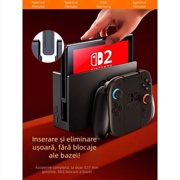 Protecție ecran AR pentru Nintendo Switch OLED/Lite – Film anti-reflexie, 0,16 mm, 96% transmisie, compatibil Switch2