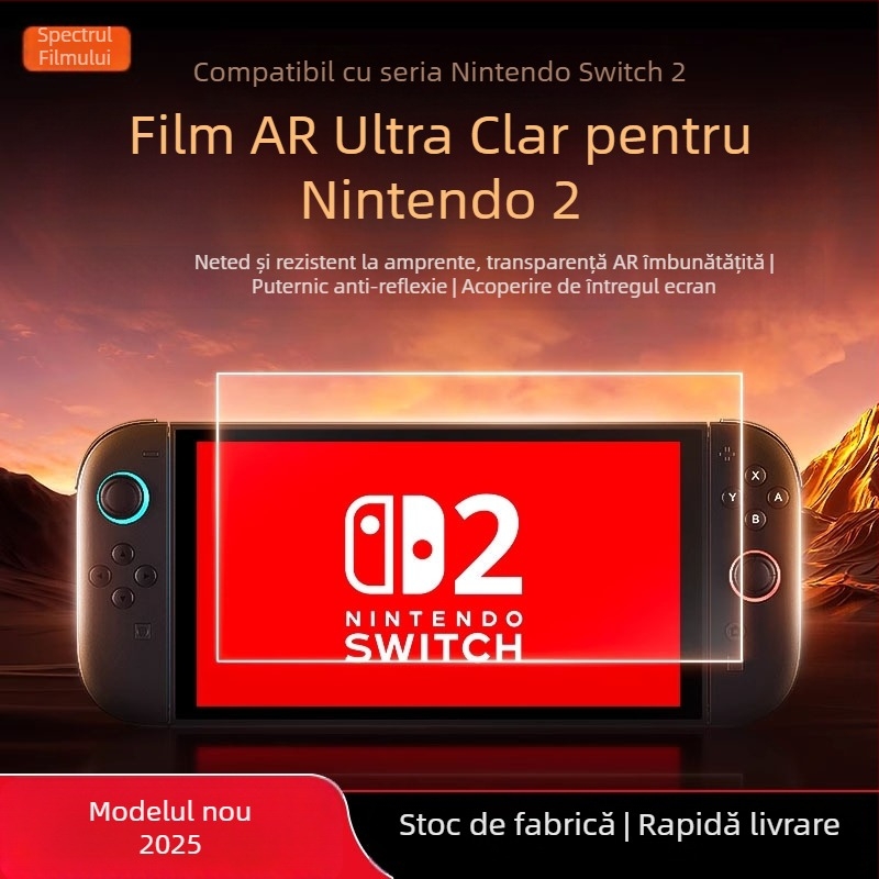 Protecție ecran AR pentru Nintendo Switch OLED/Lite – Film anti-reflexie, 0,16 mm, 96% transmisie, compatibil Switch2