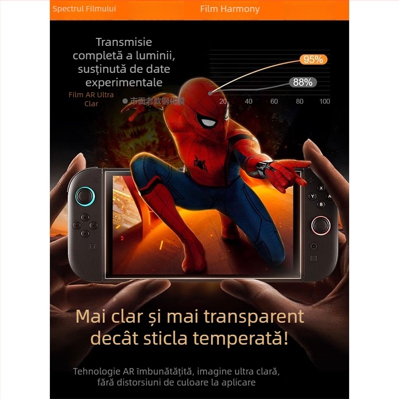 Protecție ecran AR pentru Nintendo Switch OLED/Lite – Film anti-reflexie, 0,16 mm, 96% transmisie, compatibil Switch2