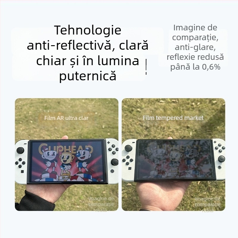 Protecție ecran AR pentru Nintendo Switch OLED/Lite – Film anti-reflexie, 0,16 mm, 96% transmisie, compatibil Switch2