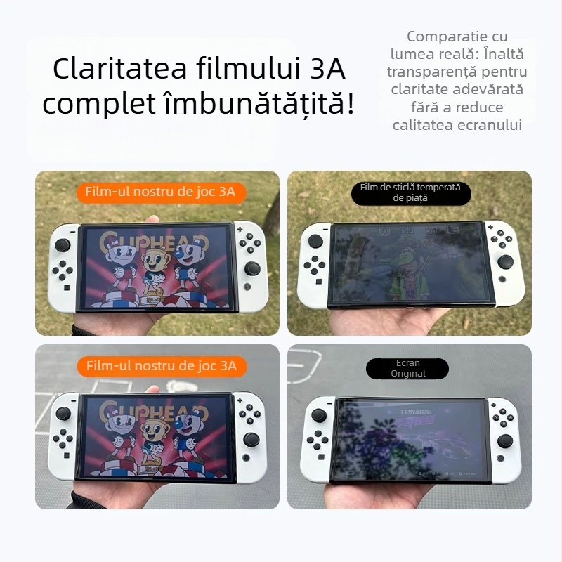 Protecție ecran AR pentru Nintendo Switch OLED/Lite – Film anti-reflexie, 0,16 mm, 96% transmisie, compatibil Switch2