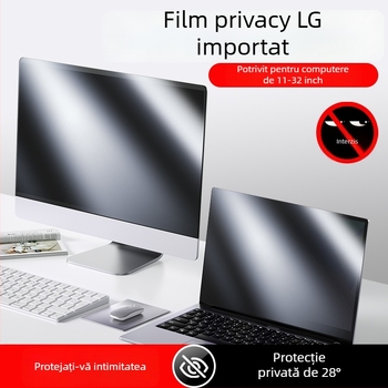 Film de intimitate a ecranului pentru laptopuri și desktopuri — PET material, adsorbție electrostatică, procesare OEM, 100 g