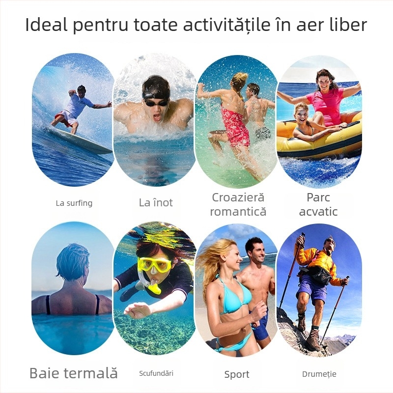 Geantă impermeabilă tip găleată pentru exterior – material plasă PVC, unisex, model solid, pentru relaxare, plajă, rafting, drumeții